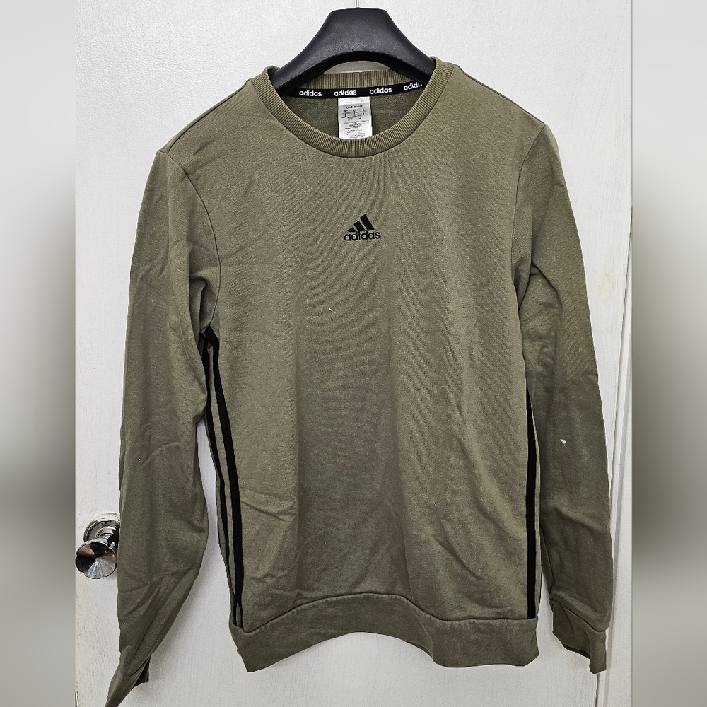 Adidas Olive Green Sweater, Men's Size Small